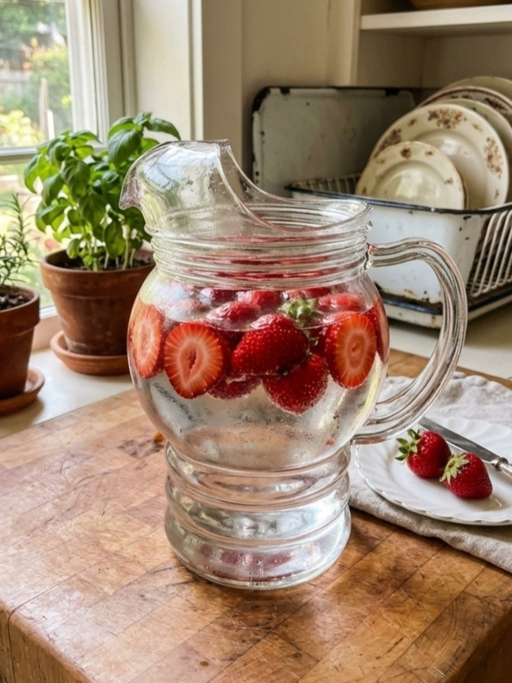 ANTIQUE FEDERAL GLASS PITCHER